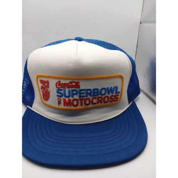 NOS NEW OLD STOCK Vintage Coca-Cola Superbowl Motocross Patch SnapBack Hat OOAK - Picture 1 of 11